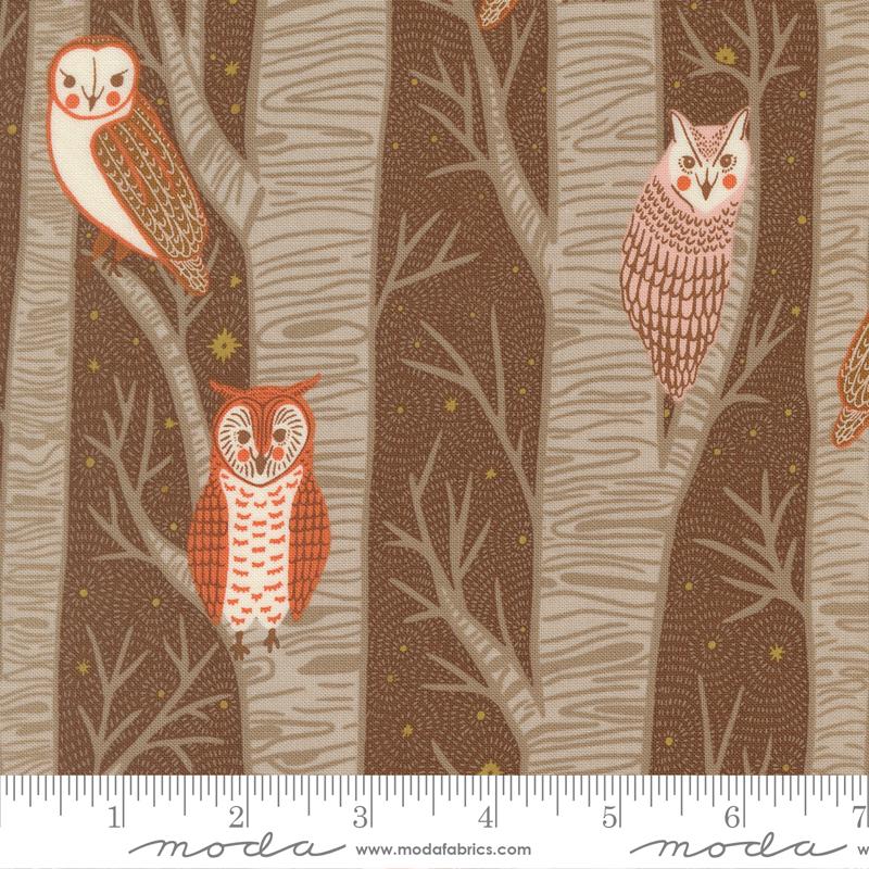 Night Owl Owls Cocoa - Quilt Fabric