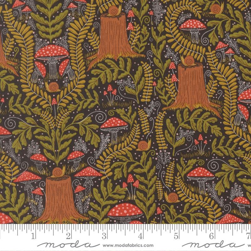 Night Owl Mushroom Midnight - Quilt Fabric