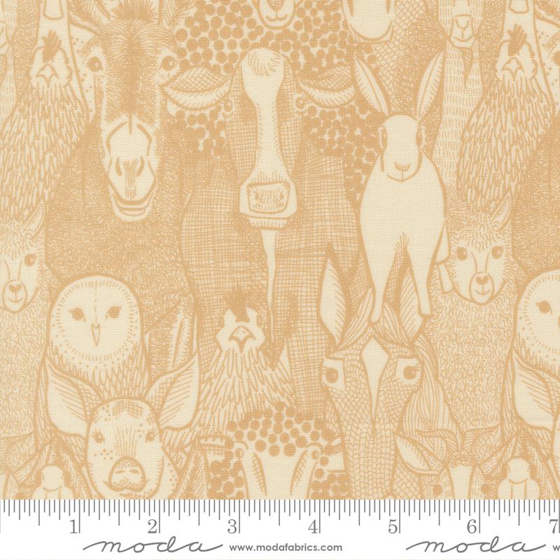 The Henhouse Animals Hay - Quilt Fabric
