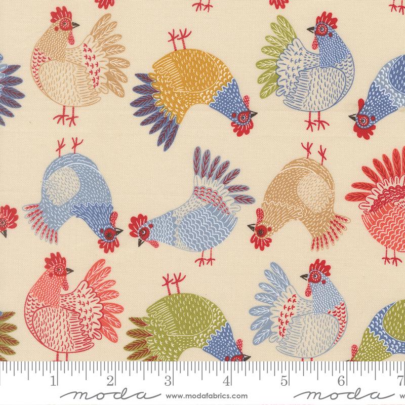 The Henhouse Hens Cloud - Quilt Fabric