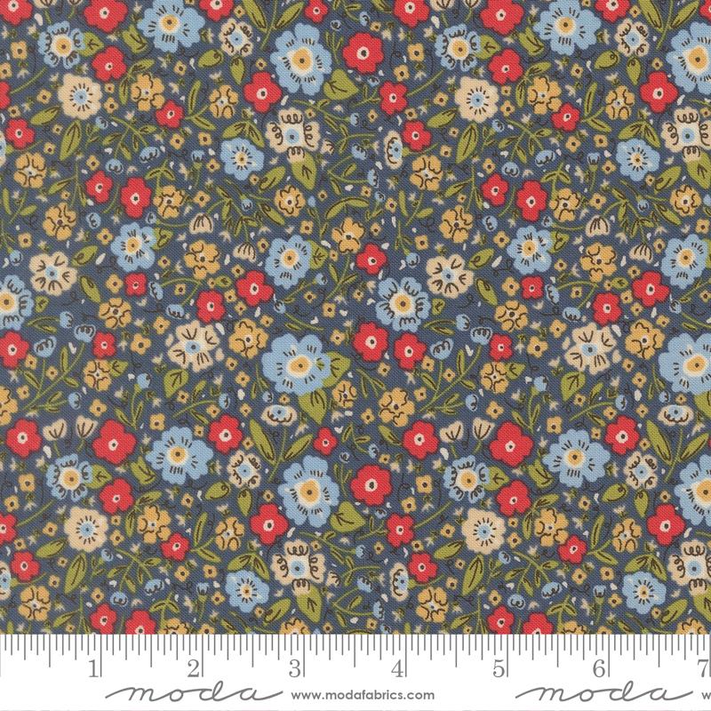 The Henhouse Floral Denim - Quilt Fabric