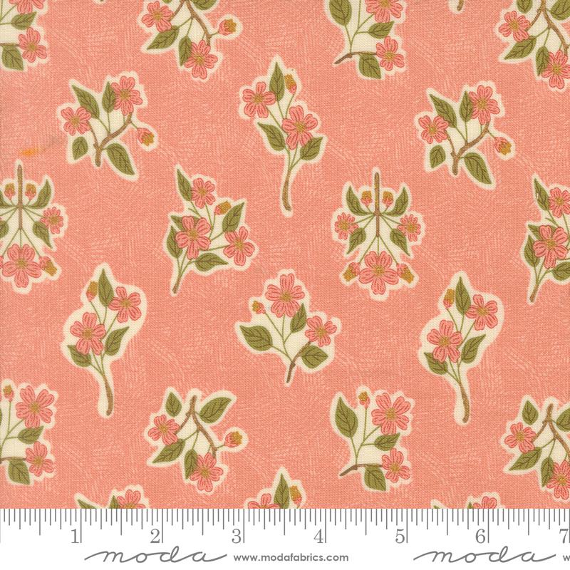 Ladybug Whimsy Flower Zinnia - Quilt Fabric, zoomed in. Select this picture to zoom back out.