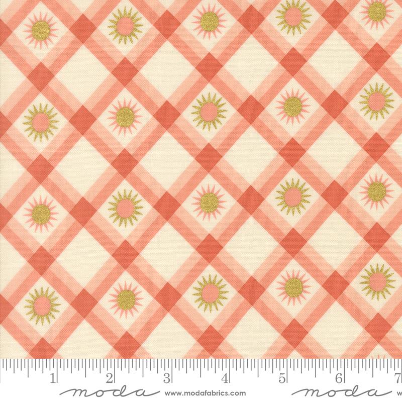 Ladybug Whimsy Check Zinnia - Quilt Fabric, zoomed in. Select this picture to zoom back out.