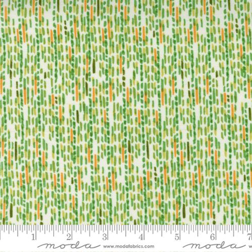 Carolina Lilies Cream - Modern Floral Dashed - Quilt Fabric