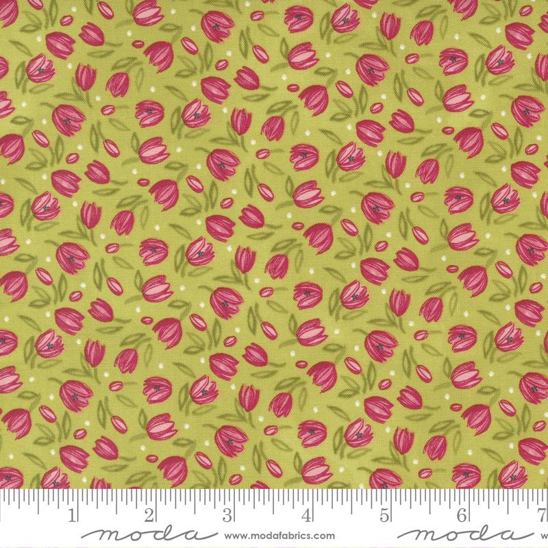 Tulip Tango Chartruese - Tiny Tulip - Quilt Fabric