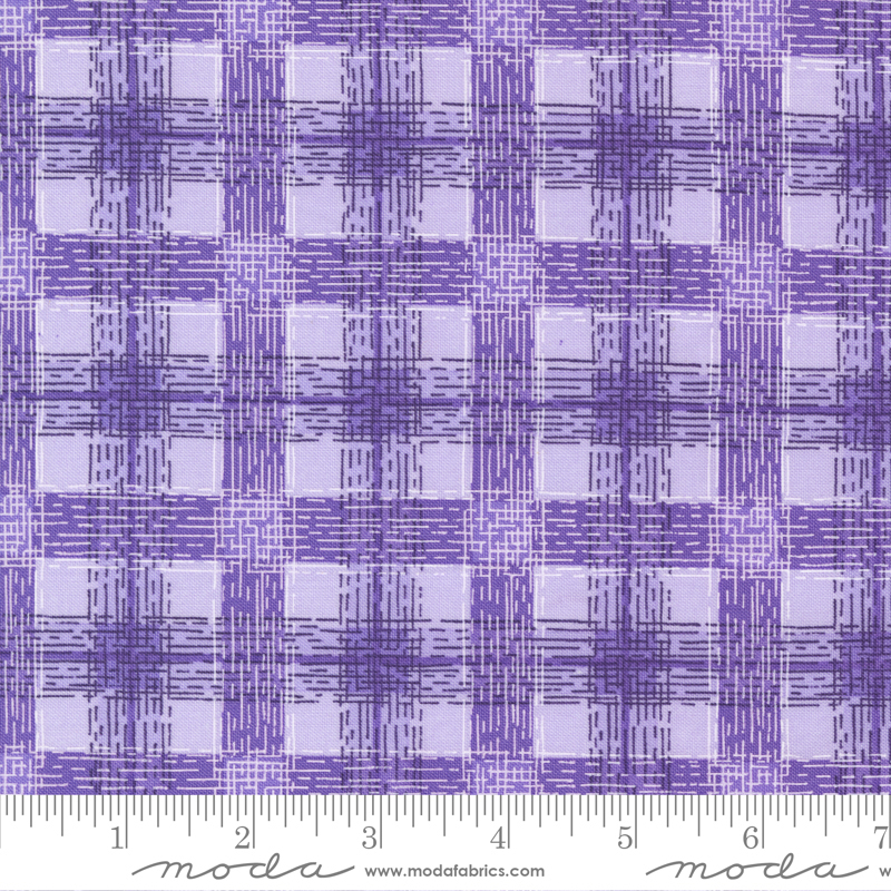 Pansys Posies Lavender - Plaids - Quilt Fabric