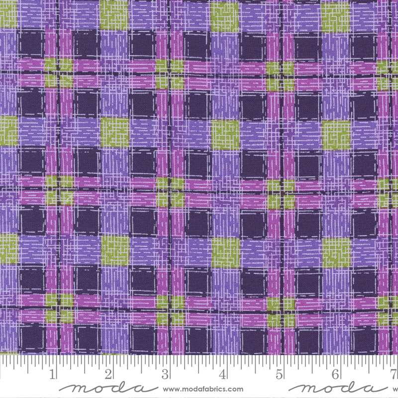 Pansys Posies Amethyst - Plaids - Quilt Fabric