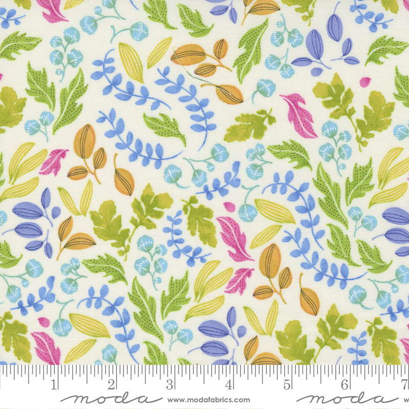 Wild Blossoms Cream - Leafy World Leaf - Quilt Fabric