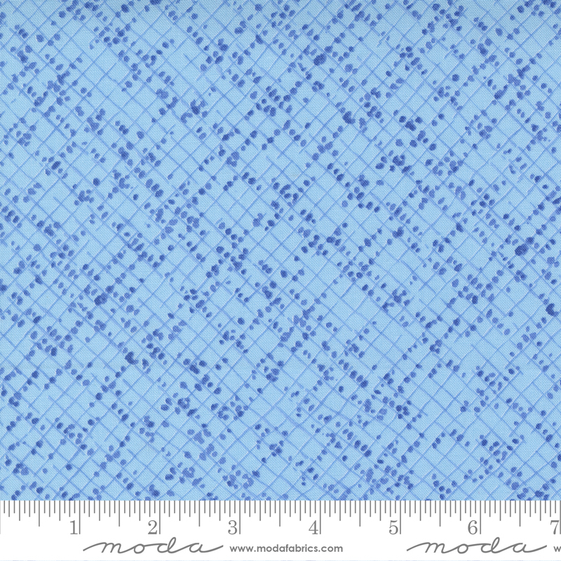 Wild Blossoms Mist - Blotted Graph Paper Check - Fabric