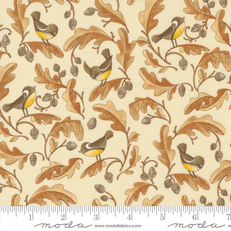 Forest Frolic Cream - Quilt Fabric, zoomed in. Select this picture to zoom back out.