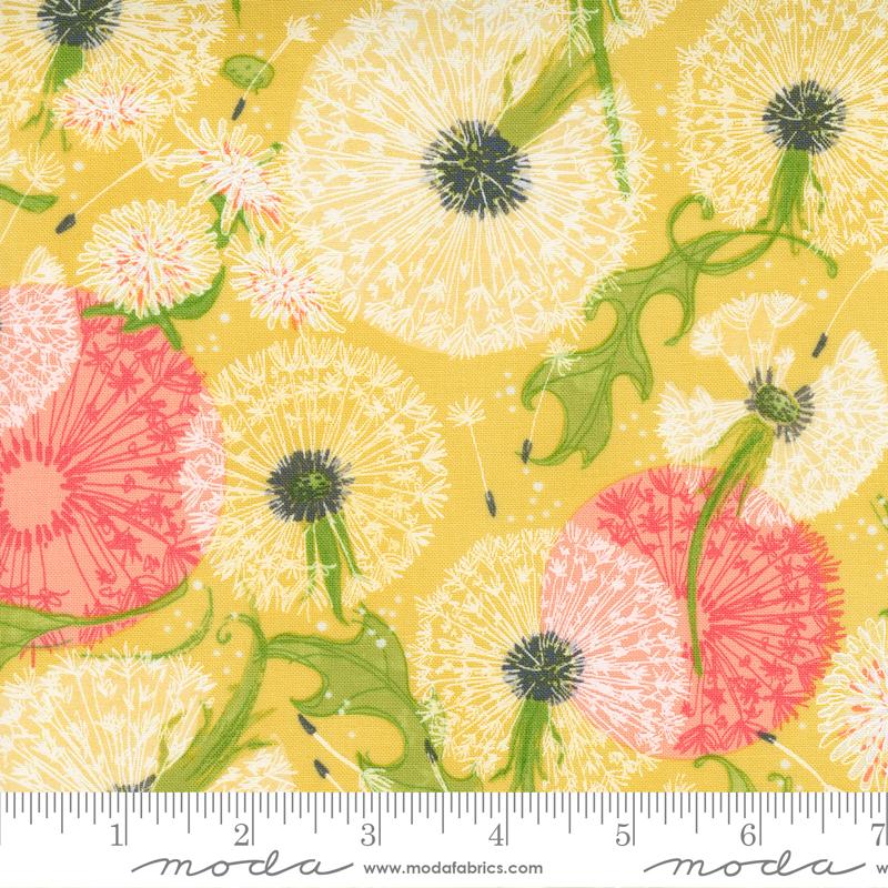 Dandelions Fields Florals - Maize - Quilt Fabric