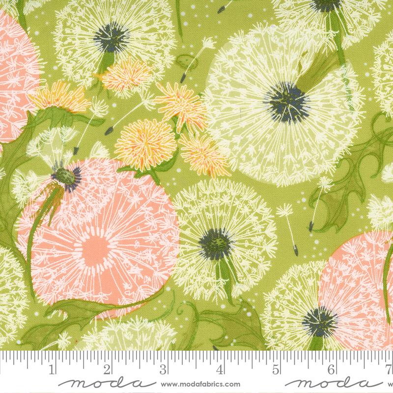 Dandelions Fields Florals - Grass - Quilt Fabric