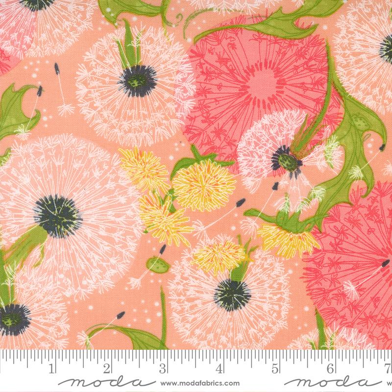 Dandelions Fields Florals - Peach - Quilt Fabric