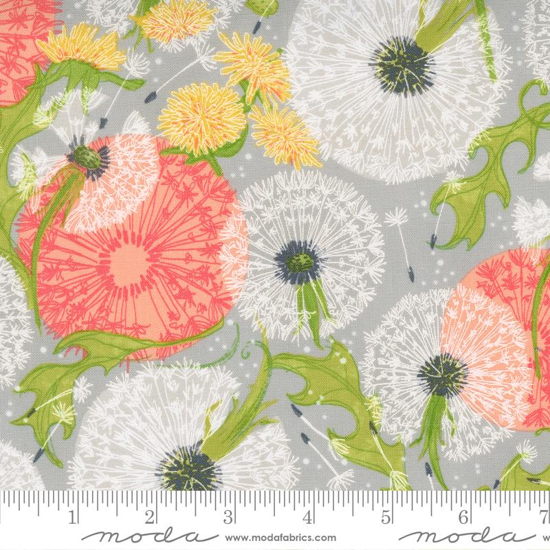 Dandelions Fields Florals - Slate - Quilt Fabric