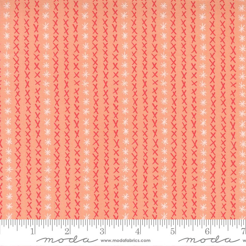 Cross Stitch Stripe Stripes - Peach - Quilt Fabric
