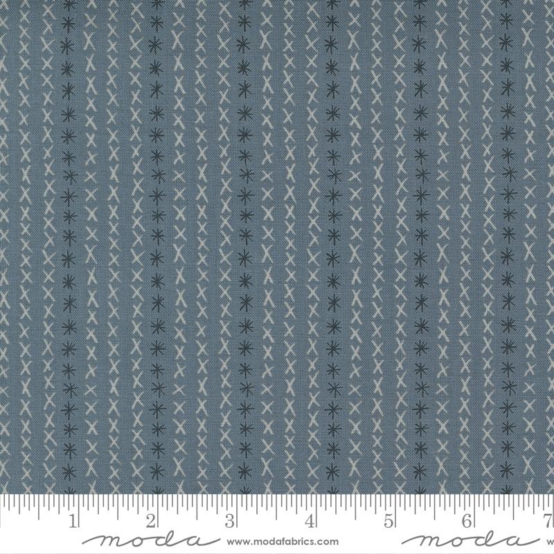Cross Stitch Stripe Stripes - Graphite - Quilt Fabric