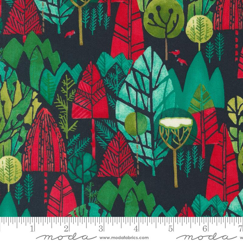Winterly Forest - Soft Black - Christmas Quilt Fabric