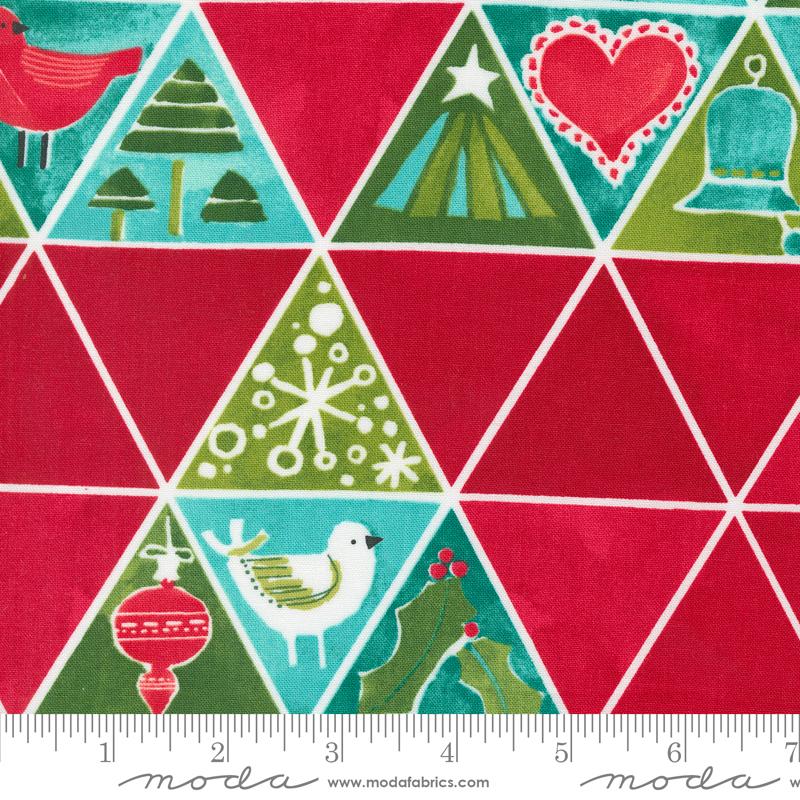 Winterly Triangles - Crimson - Quilt Fabric