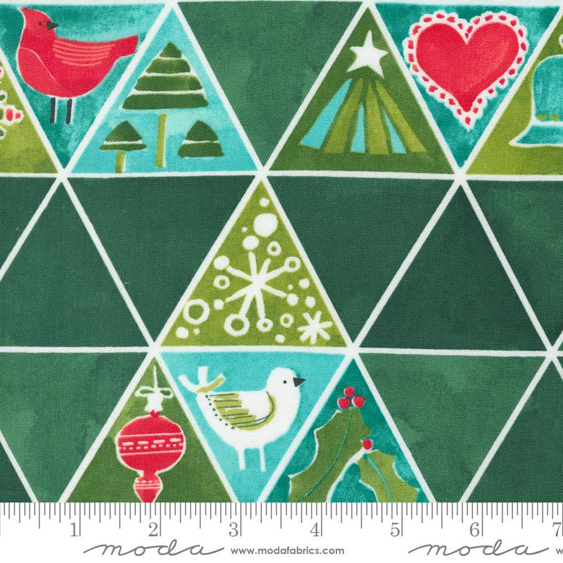 Winterly Triangles - Spruce - Quilt Fabric