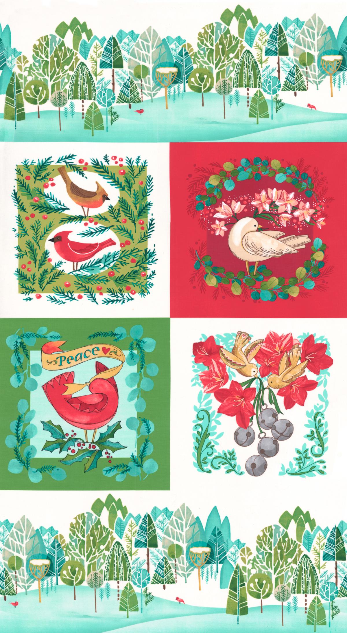 Winterly Panel - Christmas - Quilt Panel