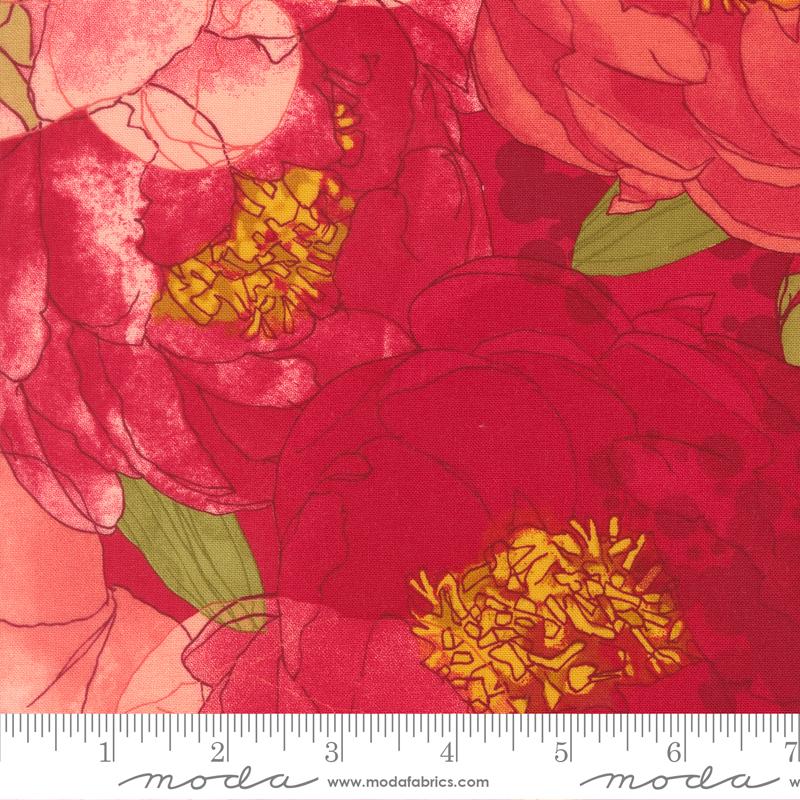 Darling Peony Flower Lipstick - Valentine Quilt Fabric