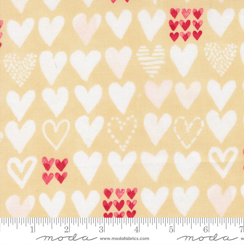 Darling Peony Hearts Champagne - Valentine Quilt Fabric