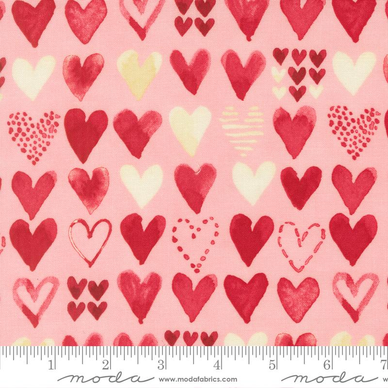 Darling Peony Hearts Cotton Candy - Valentine Quilt Fabric