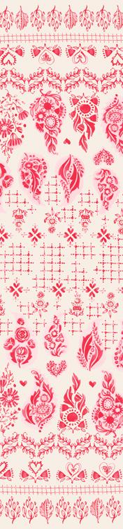 Darling Peony Paisley Cream - Valentine Quilt Fabric
