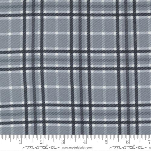 Yuletide Gatherings Smoke Snow - Woodland Plaid - Fabric