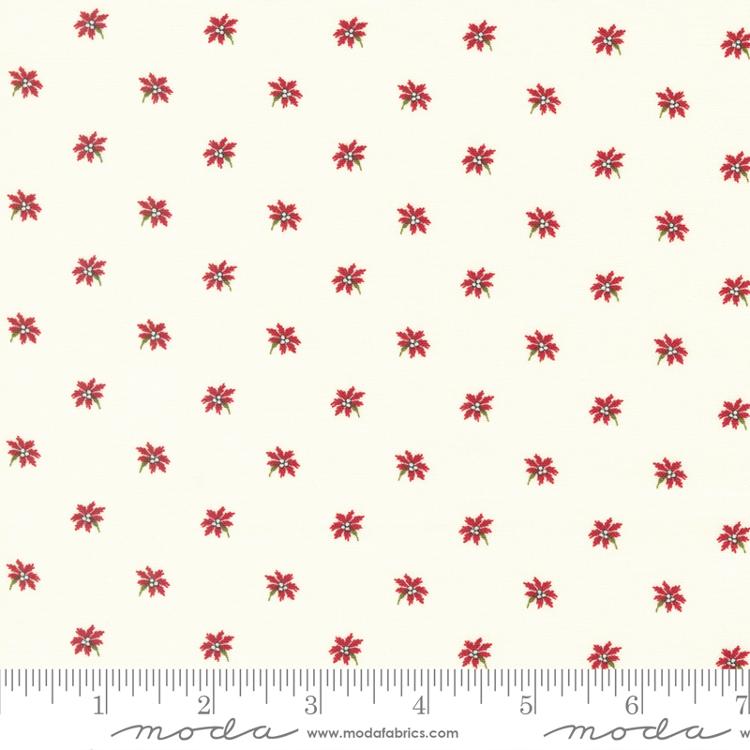 Joyful Gatherings Snow - Poinsettia Florals - Quilt Fabric