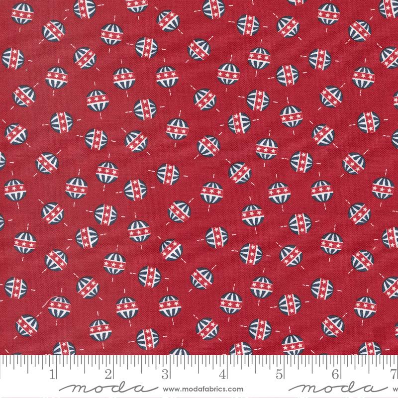 American Ball Dots - Heart Red - Quilt Fabric