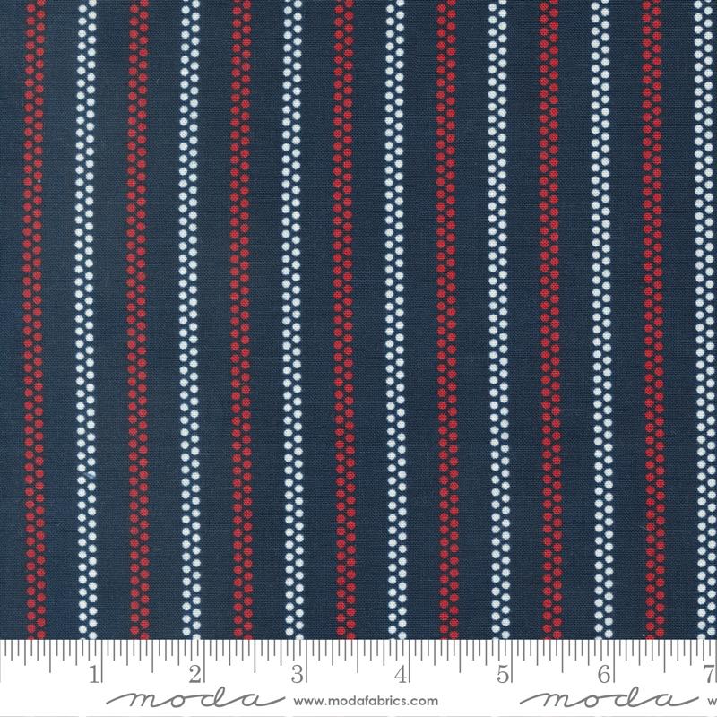 Dot Stripe Stripes - Navy - Quilt Fabric