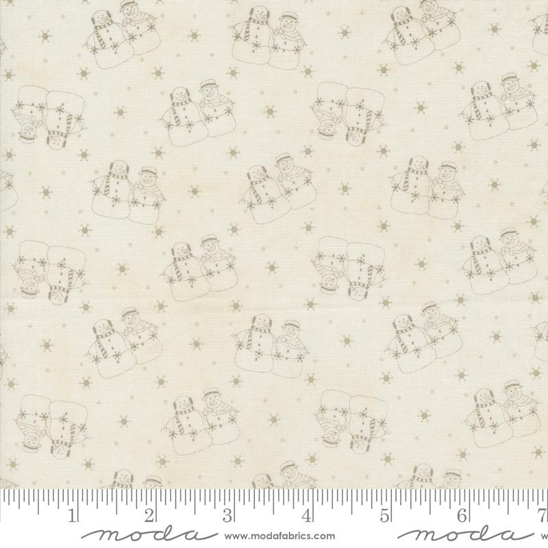 Snowman Gatherings IV Couples - Snow Taupe - Quilt Fabric