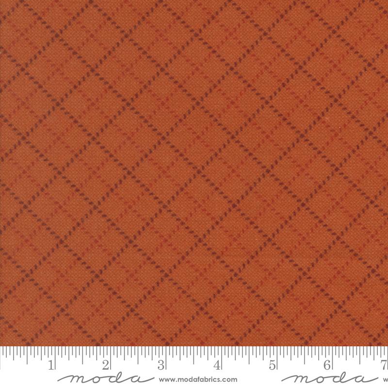 Prairie Gatherings Flannel Lattice Rust - Quilt Fabric