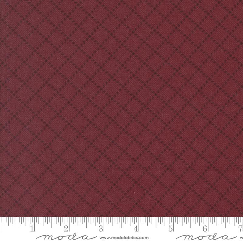 Prairie Gatherings Flannel Lattice Merlot - Quilt Fabric
