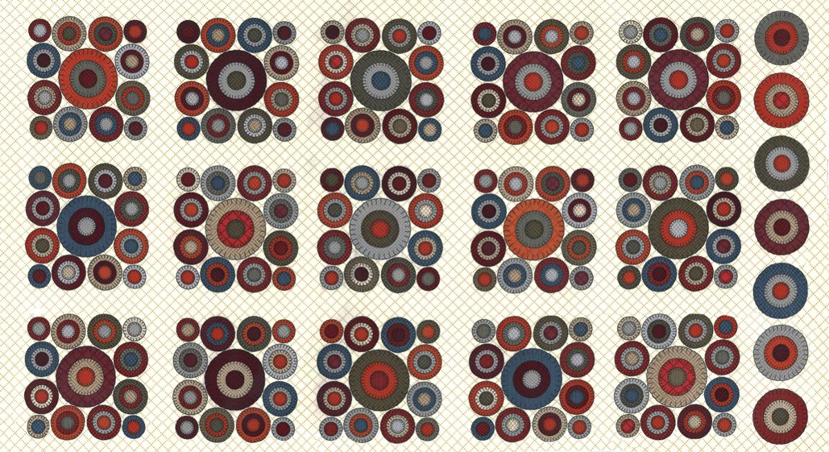 Prairie Gatherings Flannel Porcelain - Quilt Panel