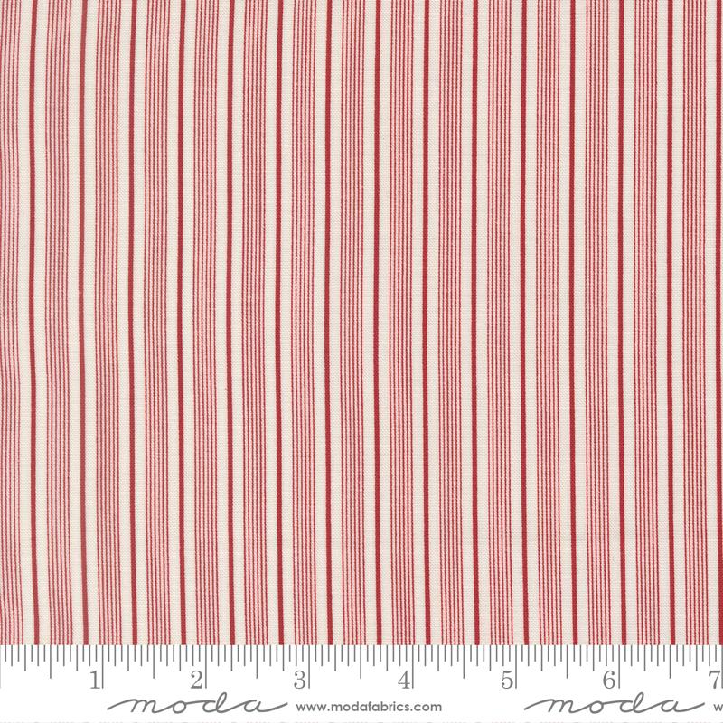 American Gatherings III Stripes Cloud Crimson - Quilt Fabric