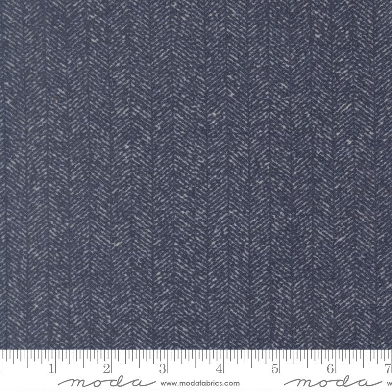 Flannel Gatherings Basics Herringbone Navy - Quilt Fabric