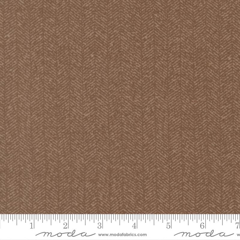 Flannel Gatherings Basics Herringbone Taupe - Quilt Fabric