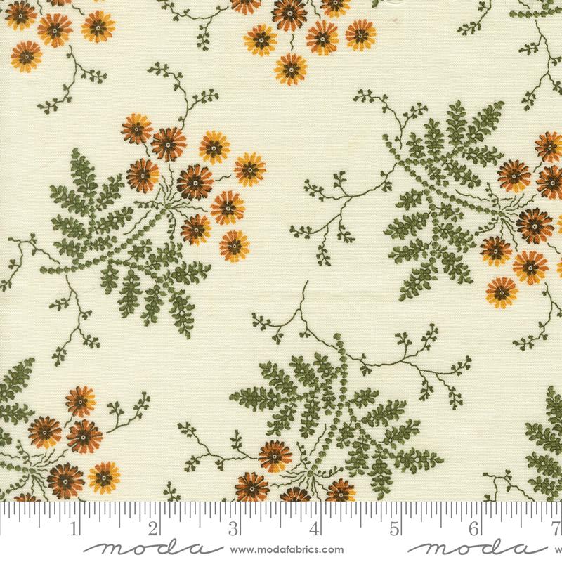 Wildflower Gatherings Flower Lily Daffodil - Quilt Fabric, zoomed in. Select this picture to zoom back out.
