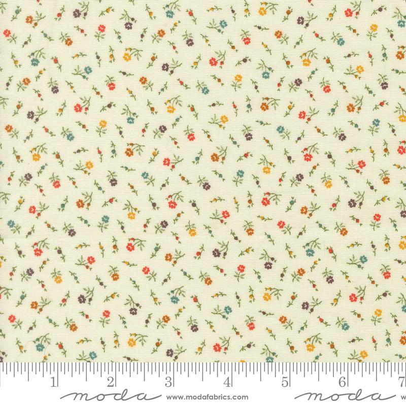 Wildflower Gatherings Blossoms Lily - Quilt Fabric, zoomed in. Select this picture to zoom back out.