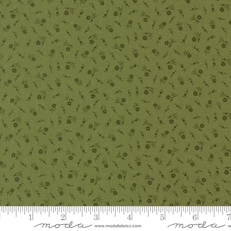 Wildflower Gatherings Blossoms Fern - Quilt Fabric, zoomed in. Select this picture to zoom back out.