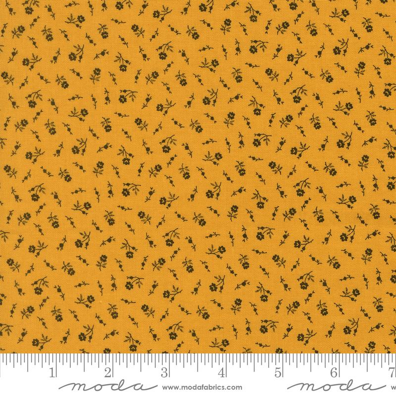 Wildflower Gatherings Blossoms Daffodil - Quilt Fabric, zoomed in. Select this picture to zoom back out.