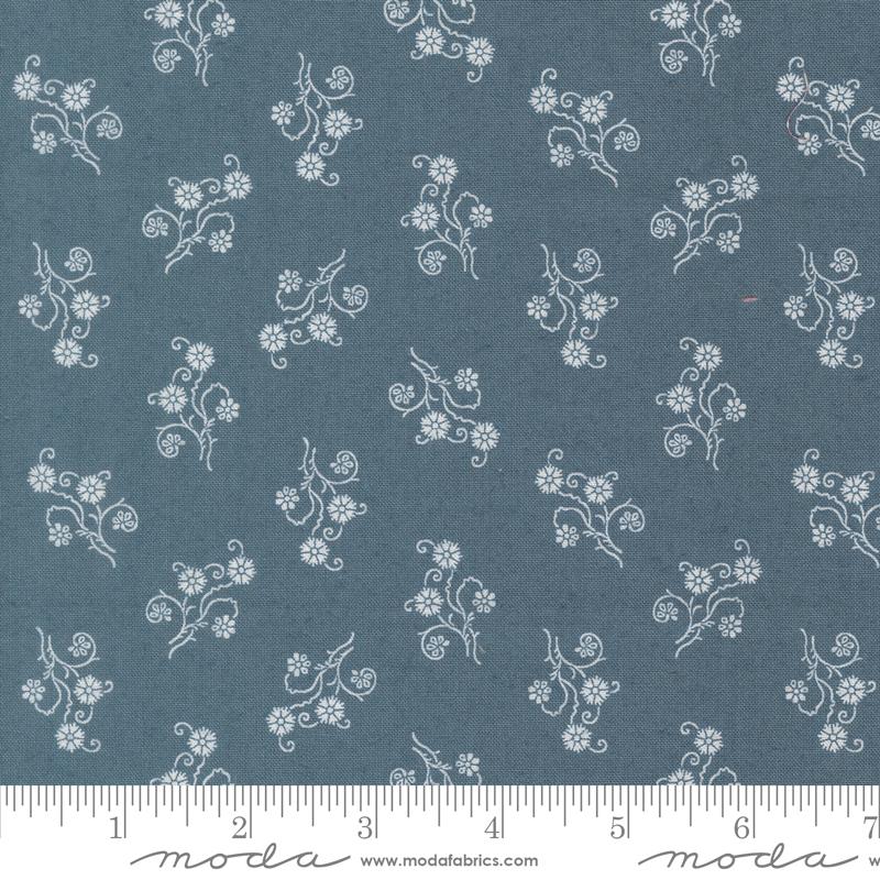 Wildflower Gatherings Floral Blue Bonnet - Quilt Fabric, zoomed in. Select this picture to zoom back out.