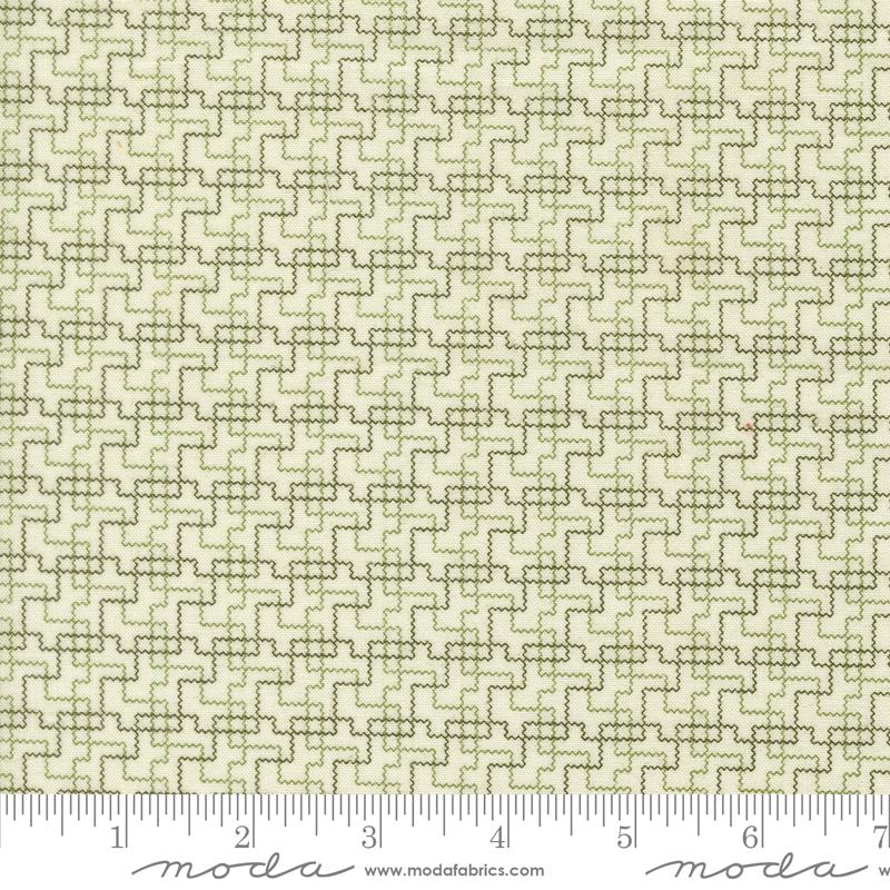 Wildflower Gatherings Geometric Lily Fern - Quilt Fabric, zoomed in. Select this picture to zoom back out.