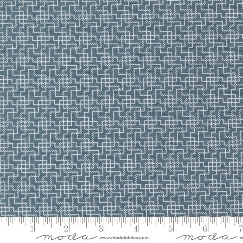 Wildflower Gatherings Geometric Blue Bonnet - Quilt Fabric, zoomed in. Select this picture to zoom back out.