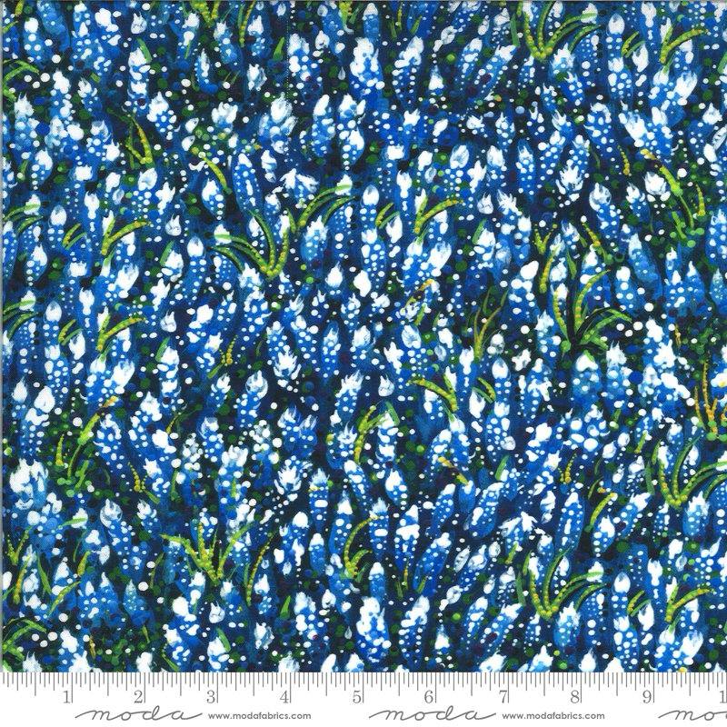 Dreamscapes Digital Dark Blue - Field Of Blue - Quilt Fabric