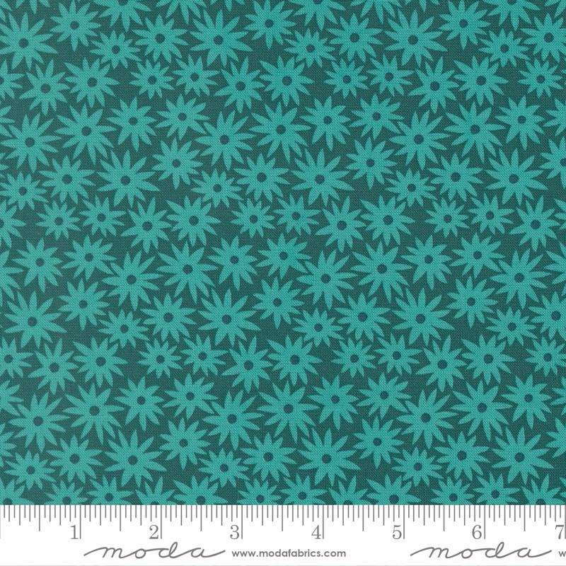 Scenery Flower Sedum Dark Teal - Quilt Fabric
