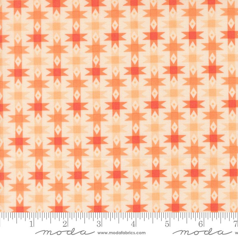 Popcorn Stars Peach - Quilt Fabric, zoomed in. Select this picture to zoom back out.