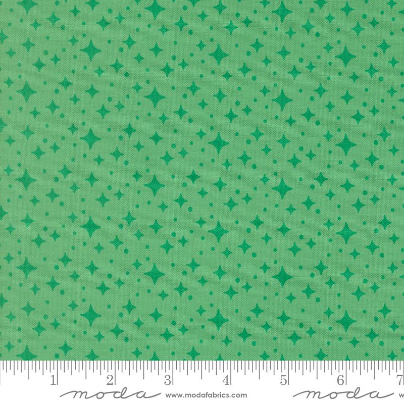 Popcorn Starburst Jade - Quilt Fabric, zoomed in. Select this picture to zoom back out.